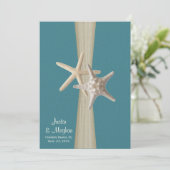 Invitation Ocean Turquoise Burlap et Starfish Beach Wedding (Debout devant)
