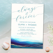 Invitation Océan Turquoise moderne Toujours Forever Mariage d