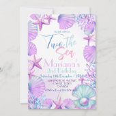 Invitation Ocean Two the Sea Girl 2e fête d'anniversaire (Devant)