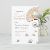 Invitation Océan un peu perle sous le baby shower de mer (Debout devant)