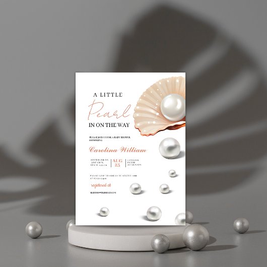Invitation Océan un peu perle sous le baby shower de mer