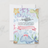 Invitation Ocean Under the Sea Diaper Raffle Card Insérer Gir (Devant)