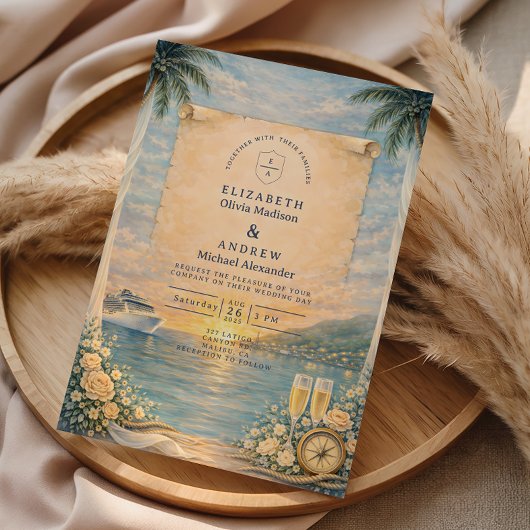 Invitation Ocean View Cruise Wedding