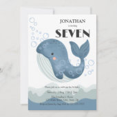 Invitation Ocean Wave Bubble Cute Whale Anniversaire de enfan (Devant)