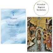 Invitation Ocean Waves Baptême chrétien orthodoxe