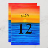 Invitation Ocean Waves Beach Destination Sunset Numéros de ta (Devant / Derrière)