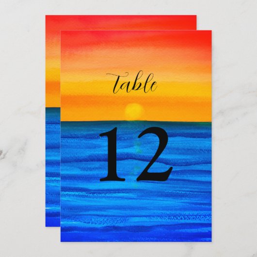 Invitation Ocean Waves Beach Destination Sunset Numéros de ta (Devant / Derrière)