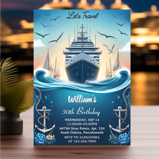 Invitation Ocean Waves Travel Ancre Yacht 30e anniversaire
