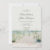 Invitation Oceanfront Romance Aquarelle Boho Mariage Invitat (Devant)