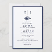 Invitation Océanique nautique classique bleu marine foncé 5 M (Devant)