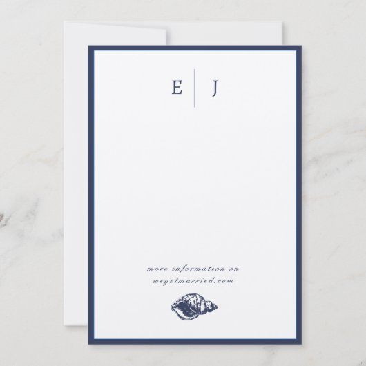 Invitation Océanique nautique classique bleu marine foncé 5 M (Dos)