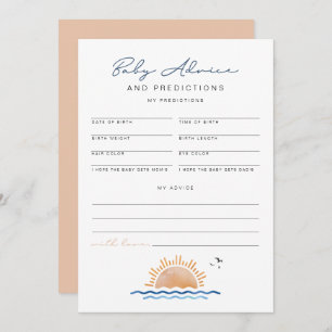 Invitation OCEANSIDE Beach Baby Advice and Predictions Card