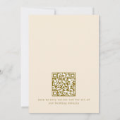 Invitation Ochre Cream Typewriter QR Code Wedding Modern (Dos)