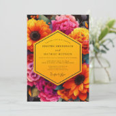 Invitation Ochre Floral Bloom Wedding (Debout devant)