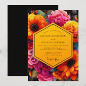 Invitation Ochre Floral Bloom Wedding (Devant / Derrière)