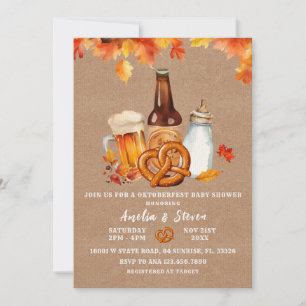 Invitation Octoberfest Bière & Bouteilles Baby shower Invitat