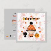 Invitation Octobre Halloween Baby shower d'automne (Devant / Derrière)