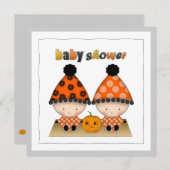 Invitation Octobre Halloween Baby shower jumeaux d'automne (Devant / Derrière)