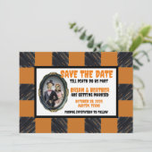 Invitation Octobre Mariage Halloween Enregistrer La Date (Debout devant)