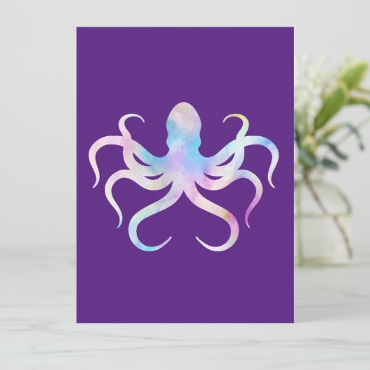 Invitation Octopus aquarelle (Debout devant)