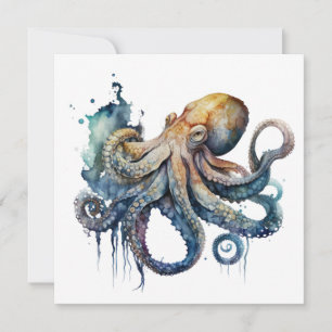Invitation Octopus aquarelle