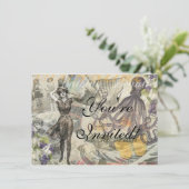 Invitation Octopus Beach Antique Côte Steampunk (Debout devant)