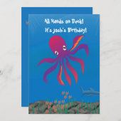 Invitation Octopus Party  (Devant / Derrière)