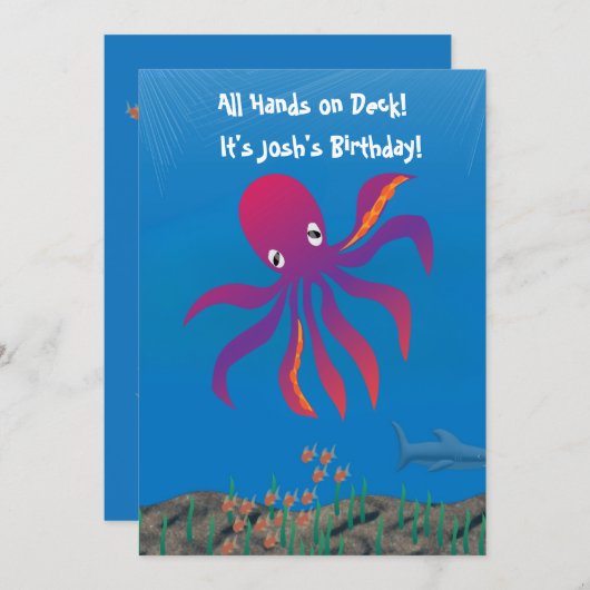 Invitation Octopus Party  (Devant / Derrière)