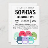 Invitation Octopus Squishmallow Birthday Party (Devant / Derrière)