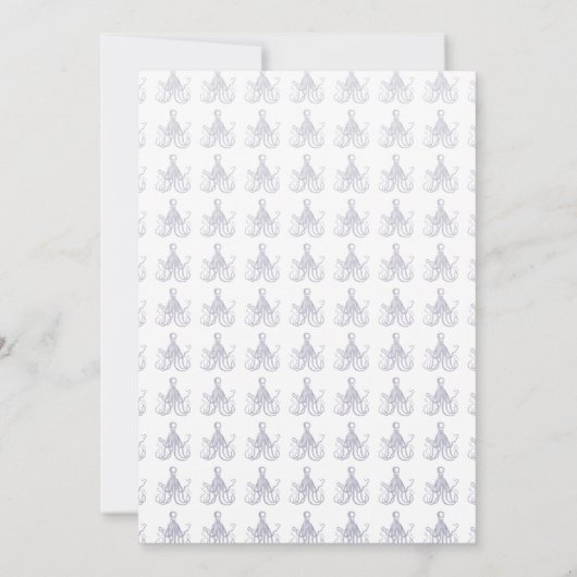 Invitation Octopus texturé vintage (Dos)