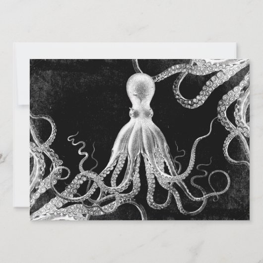 Invitation Octopus vintage foncé (Dos)