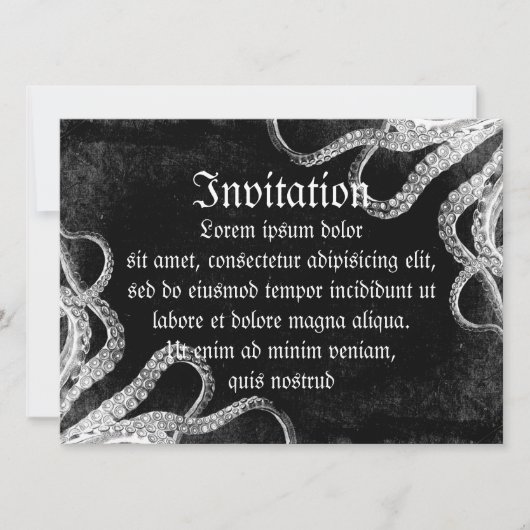 Invitation Octopus vintage foncé (Devant)