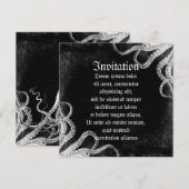 Invitation Octopus vintage foncé (Devant / Derrière)