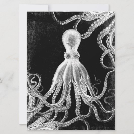 Invitation Octopus vintage foncé (Dos)