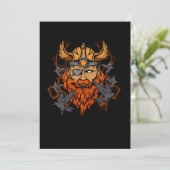 Invitation Odin Norse Mythologie Viking God & Ravens (Debout devant)