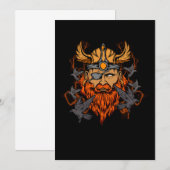 Invitation Odin Norse Mythologie Viking God & Ravens (Devant / Derrière)