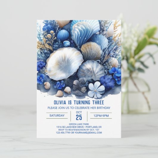 Invitation Odyssée océanique Boy Anniversaire (Debout devant)