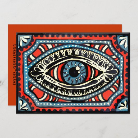 Invitation Oeil bleu de gitans (Devant / Derrière)