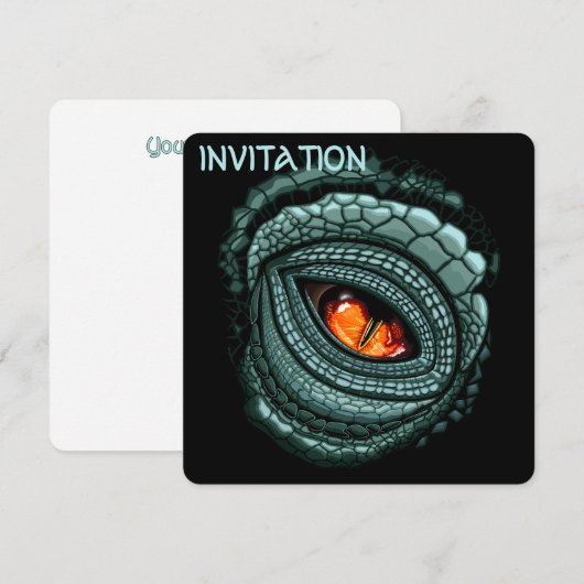 Invitation Œil de prédateur reptile primal (Devant / Derrière)