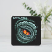 Invitation Œil de prédateur reptile primal (Debout devant)