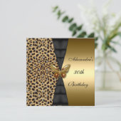 Invitation Oeil léopard Animal 30e Anniversaire Papillon (Debout devant)