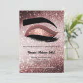 Invitation Oeil rose en or Lashes (Debout devant)