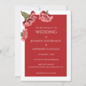 Invitation Oeillets roses Luxe Floral Moderne Personnalisé (Devant)