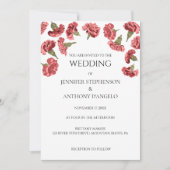 Invitation Oeillets roses Moderne Floral Personnalisé (Devant)