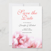 Invitation Oeillets roses romantiques Sauvez la date (Devant)