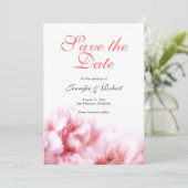 Invitation Oeillets roses romantiques Sauvez la date (Debout devant)