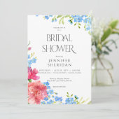 Invitation Oeillets rustiques & Oubliez-moi la Fête des marié (Debout devant)