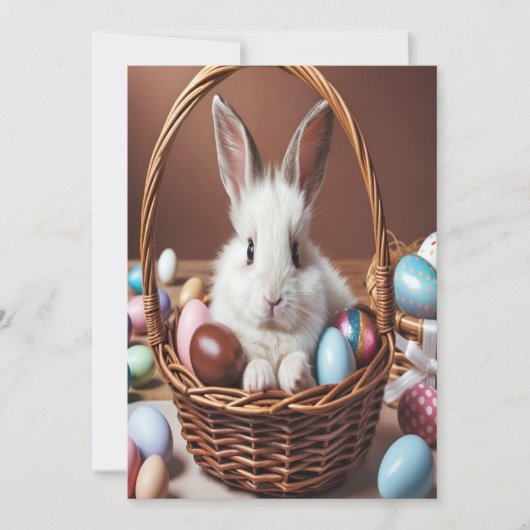 Invitation Oeuf au chocolat de lapin de Pâques (Devant)