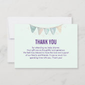 Invitation Oeuf dans un panier avec Flamant rose et Merci lap (Dos)