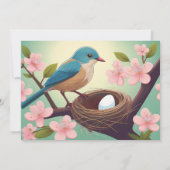 Invitation OEuf de nid de la fête de nid Vert rose Fleur (Dos)